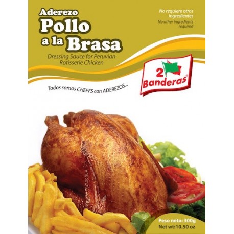 Assaisonnement liquide pour Poulet rôti péruvien à la Braise (Aderezo Pollo a la Brasa)  2 Banderas 300g