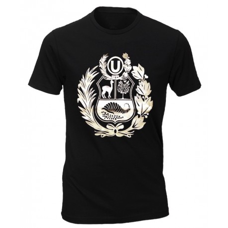 T-Shirt Col rond motif "Blason péruvien" Noir en coton péruvien