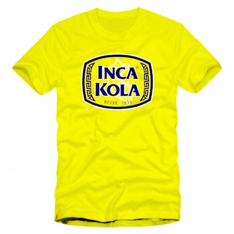 T-Shirt Col rond motif "Inca Kola" Jaune en coton Pima
