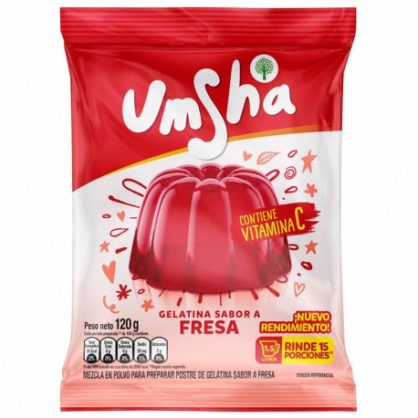 Gélatine saveur Fraise Umsha 120g - EL INTI - La Boutique péruvienne