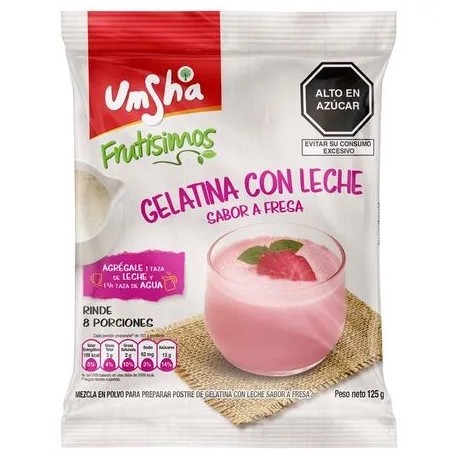 Gélatine au Lait saveur Fraise Umsha 125g - EL INTI - La Boutique péruvienne